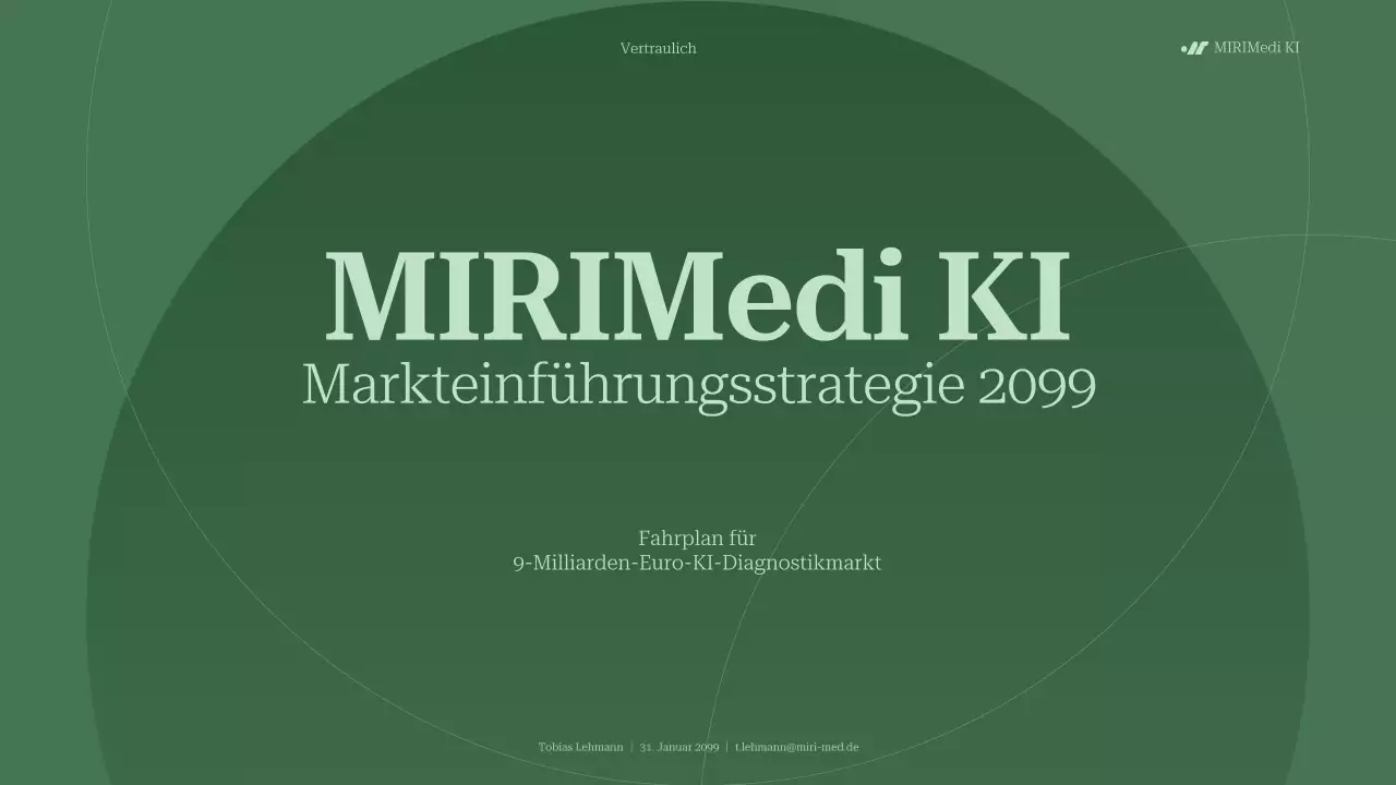 Geschäftsplan für eine umweltfreundliche, moderne KI-Diagnostik