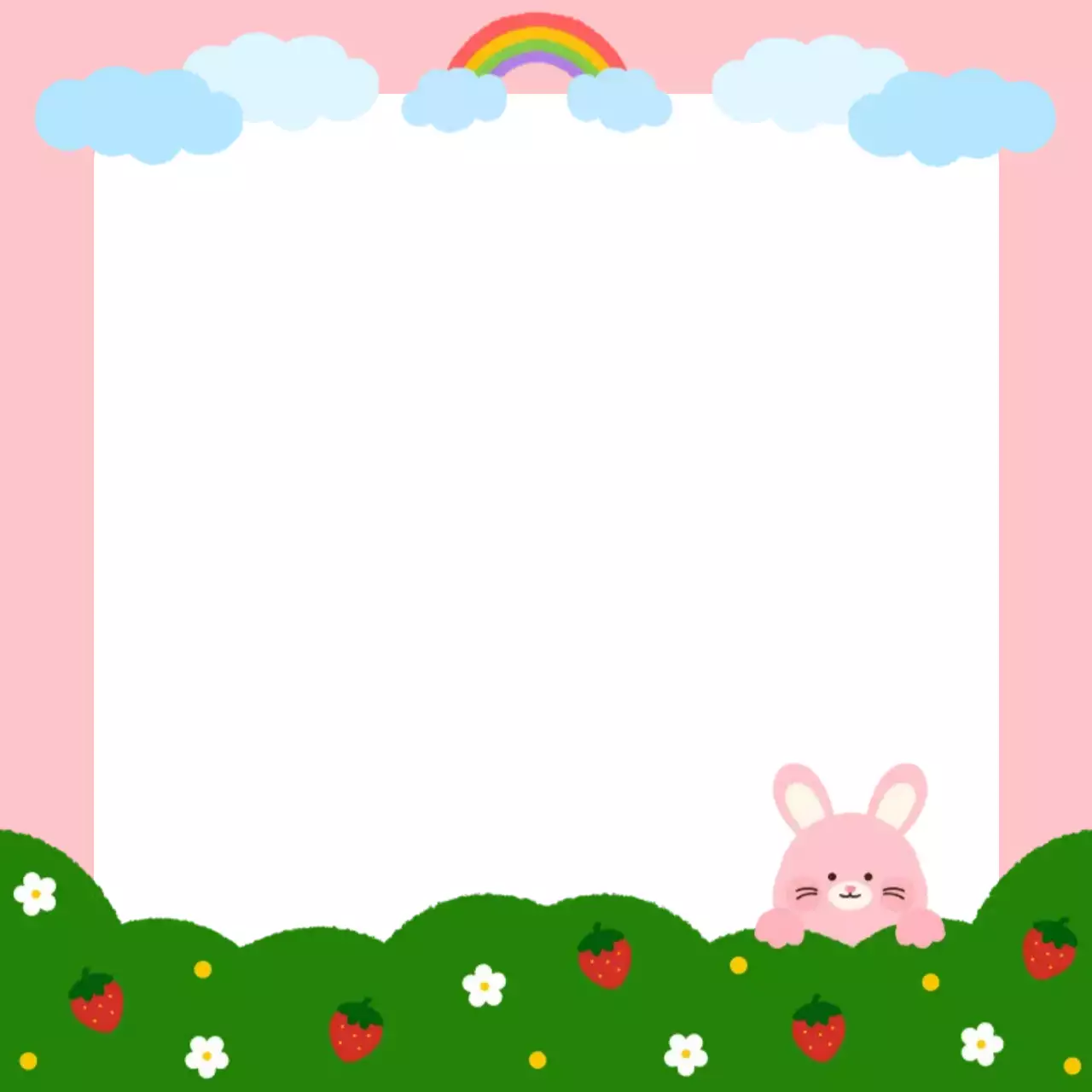분홍색 토끼 봄 프레임