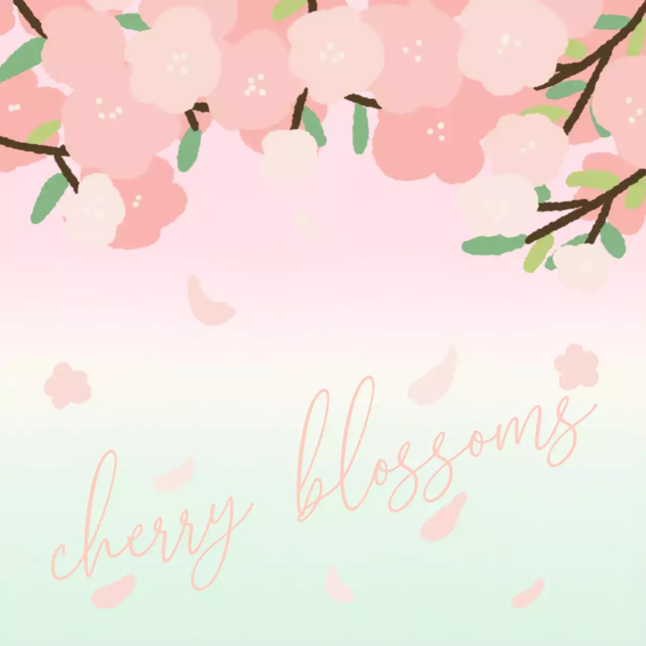 분홍색 아기자기한 벚꽃 축제 안내