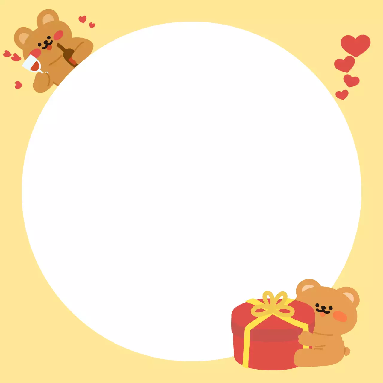 노랑 아기자기한 선물 기념일 편지