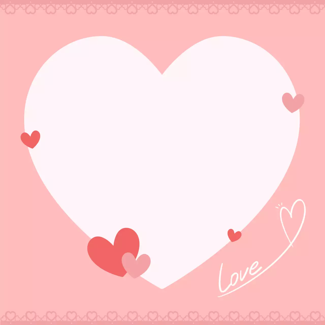 핑크 러블리 하트 쪽지