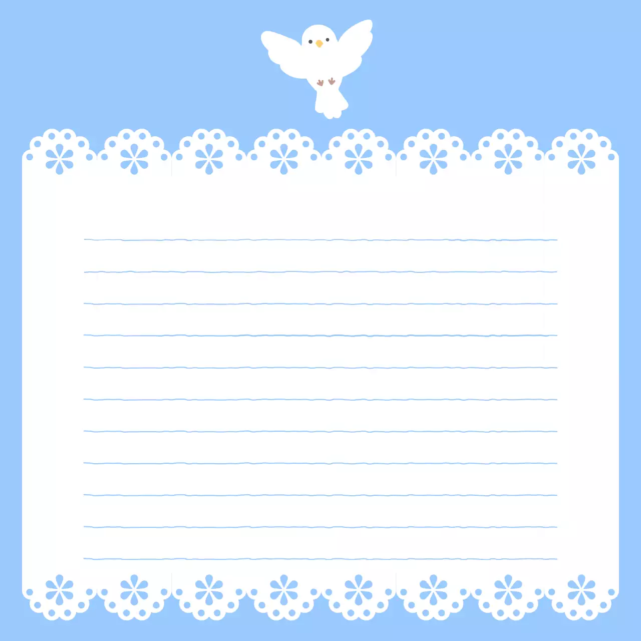 하늘색 아기자기한 편지