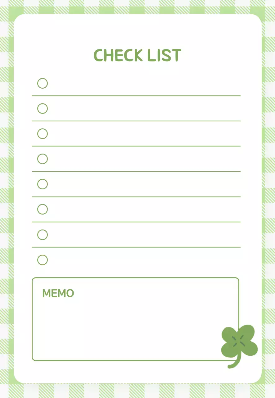연두 깔끔 행운 체크리스트