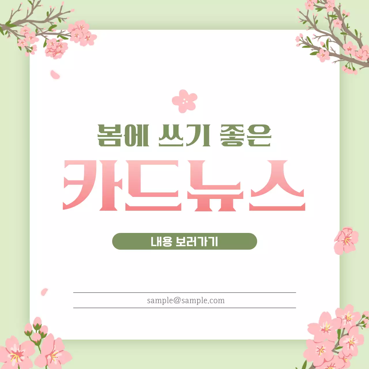 연두 심플 안내 홍보