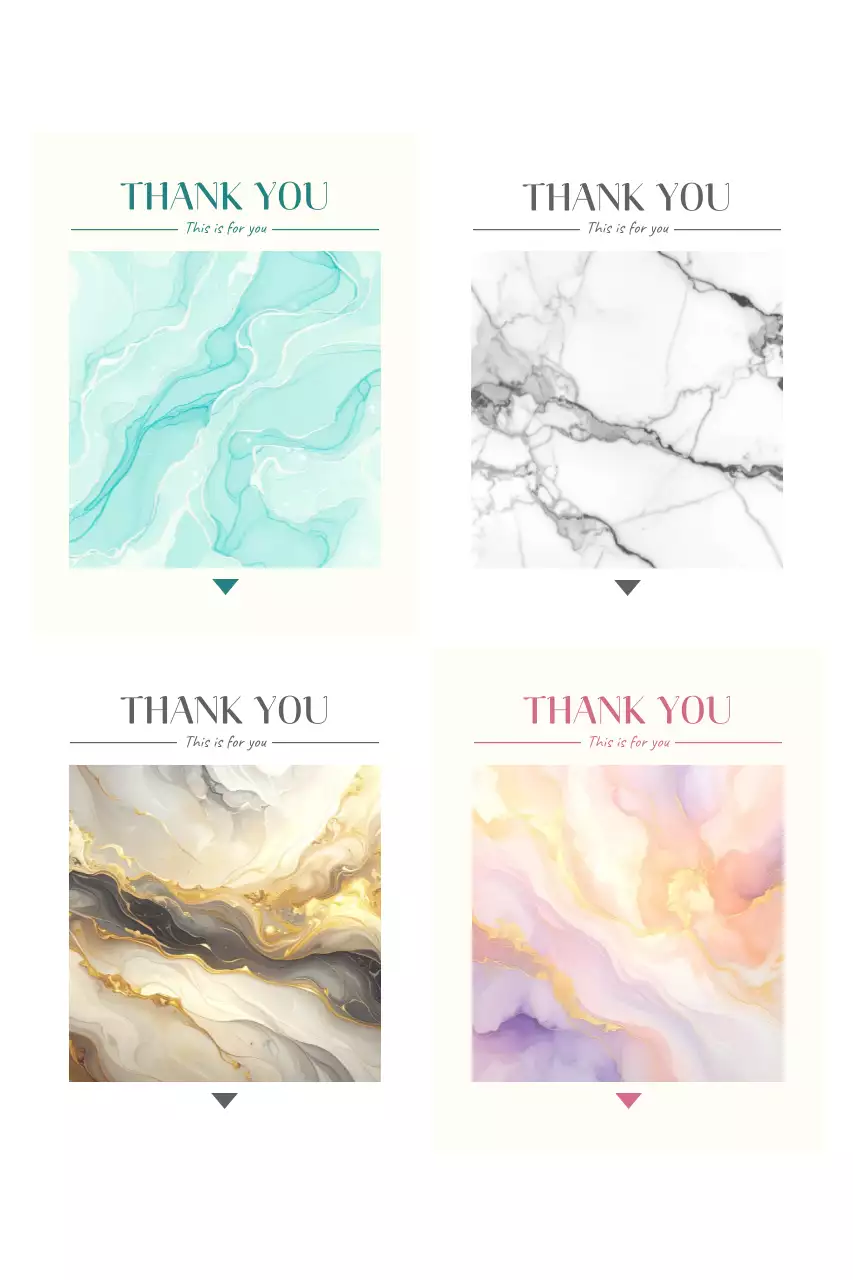대리석 질감의 미니멀한 감사 편지지