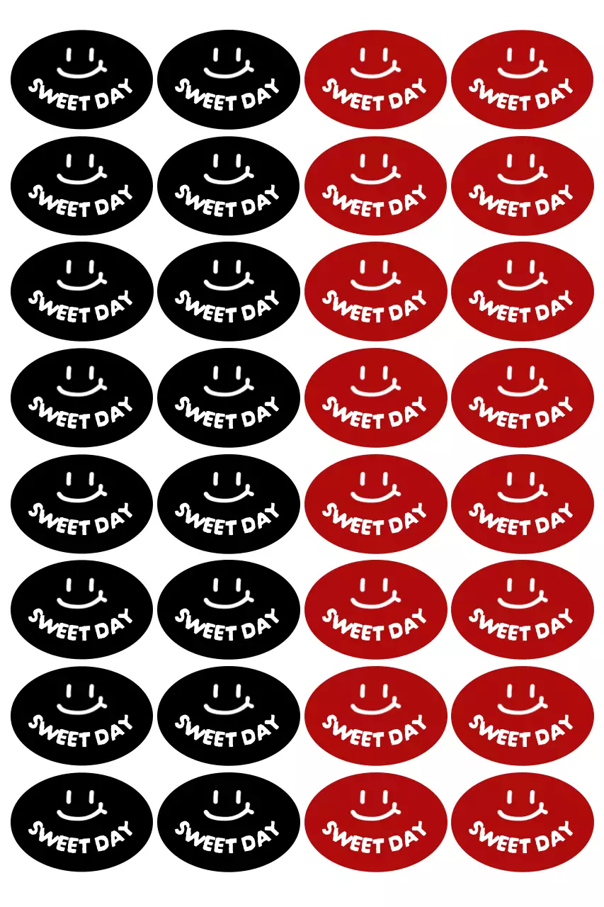 검정 빨강 심플 스마일 아이콘