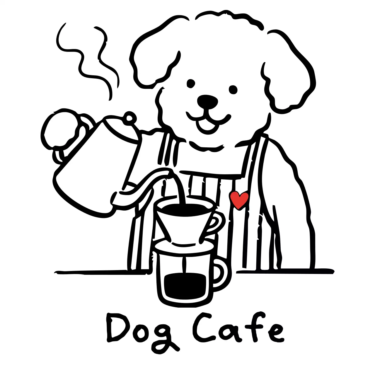 검정 심플 강아지카페 홍보