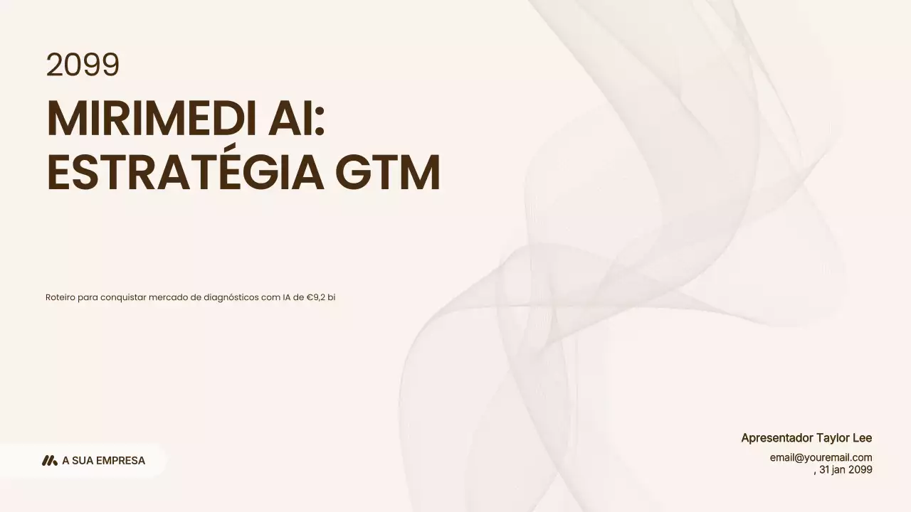 Apresentação de negócios de IA moderna em tons de bege