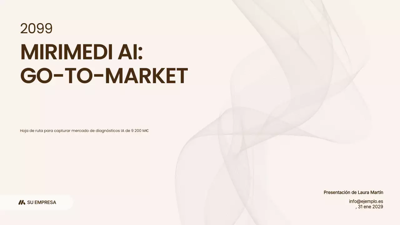 Presentación empresarial con IA moderna en beige