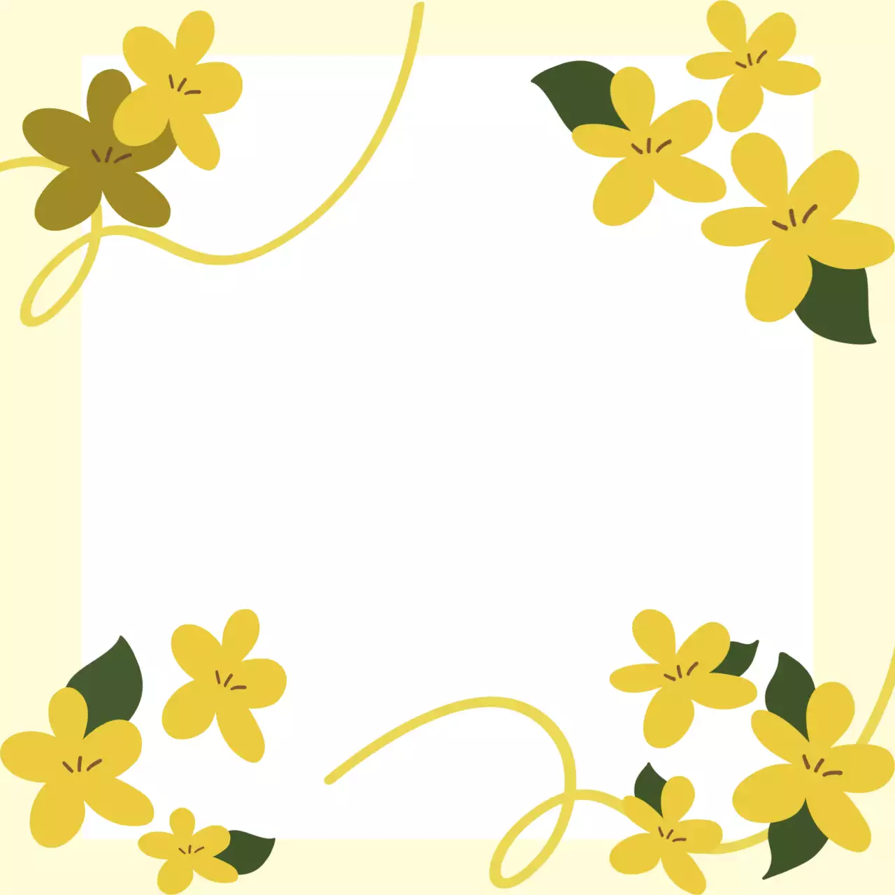 노란색 귀여운 봄꽃 기록지