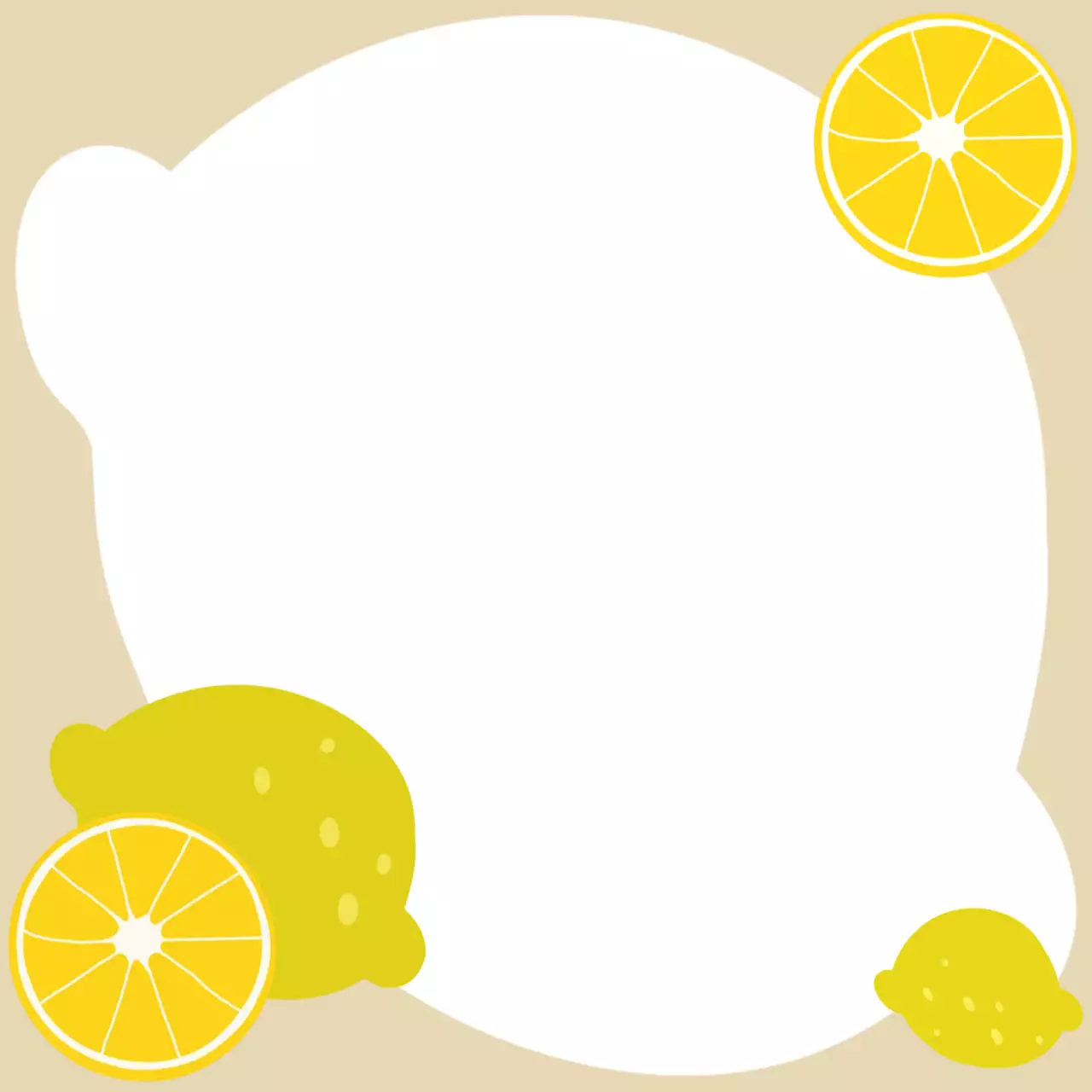 노란색 귀여운 레몬 프레임 기록지