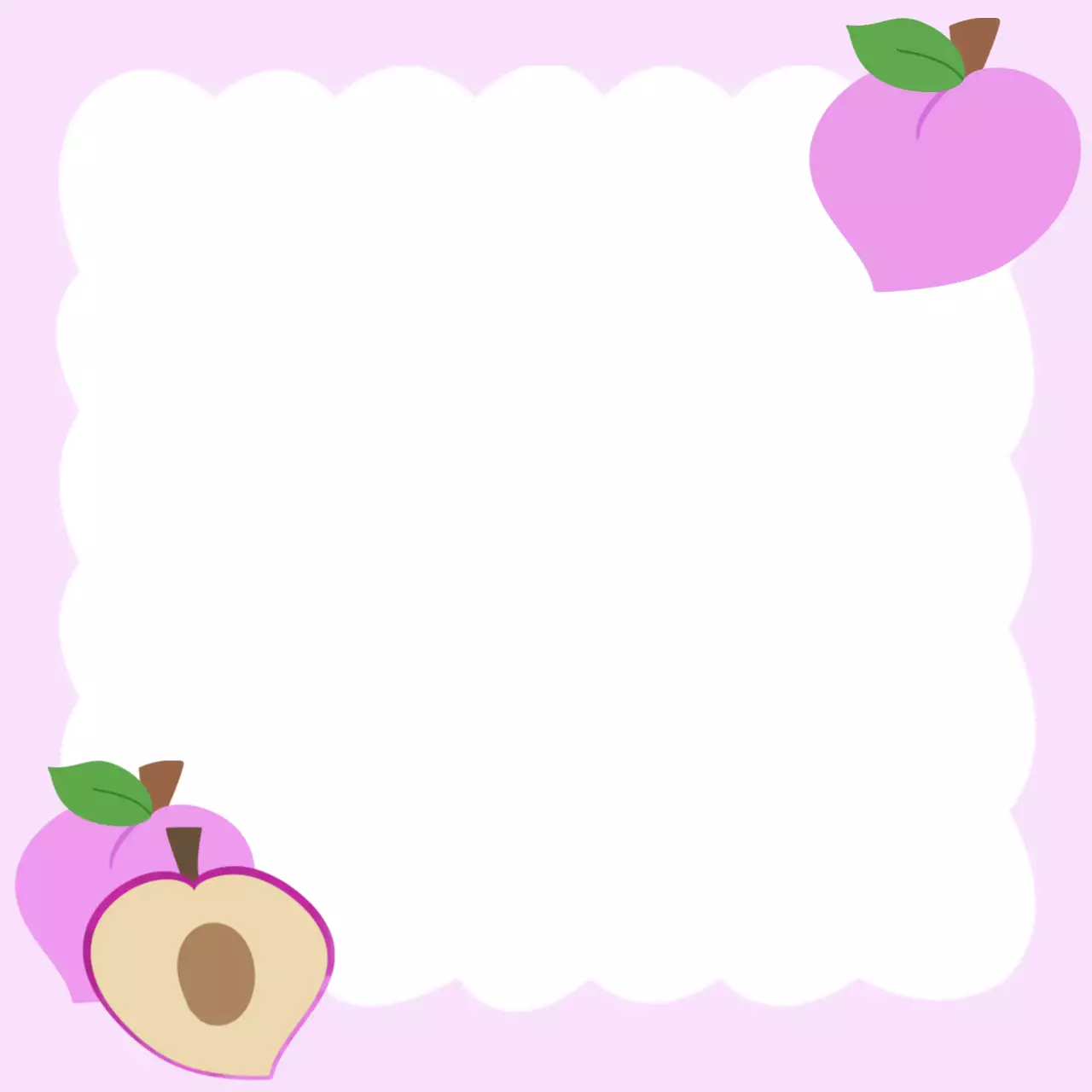 핑크색 귀여운 과일 프레임 기록지