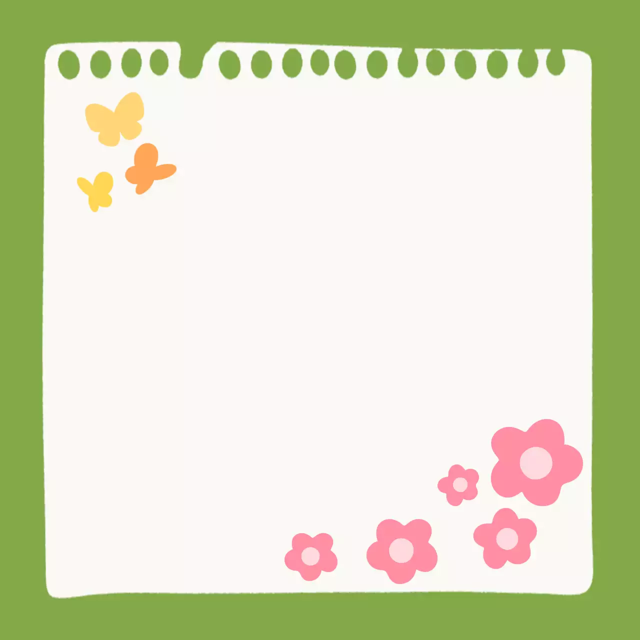 녹색 아기자기한 꽃 프레임