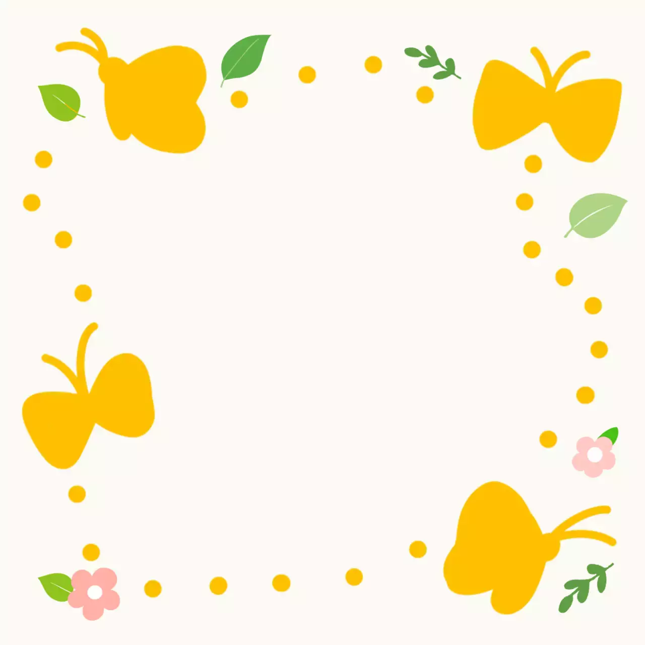 노랑색 봄맞이 나비 메세지