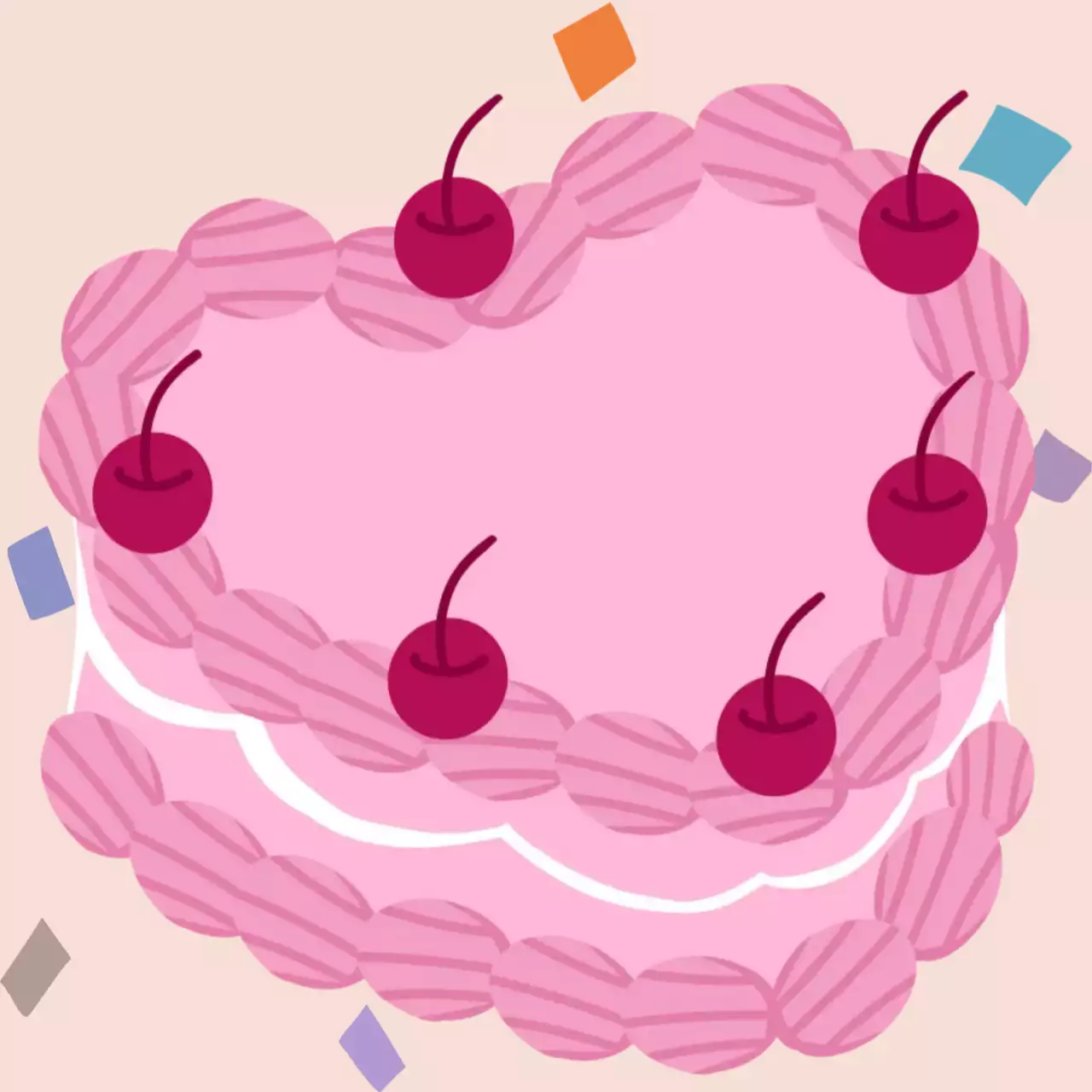 핑크색 귀여운 생일축하 일러스트