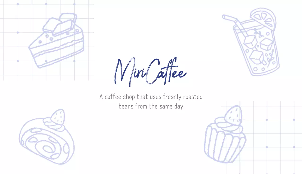 파랑 미니멀 카페 홍보