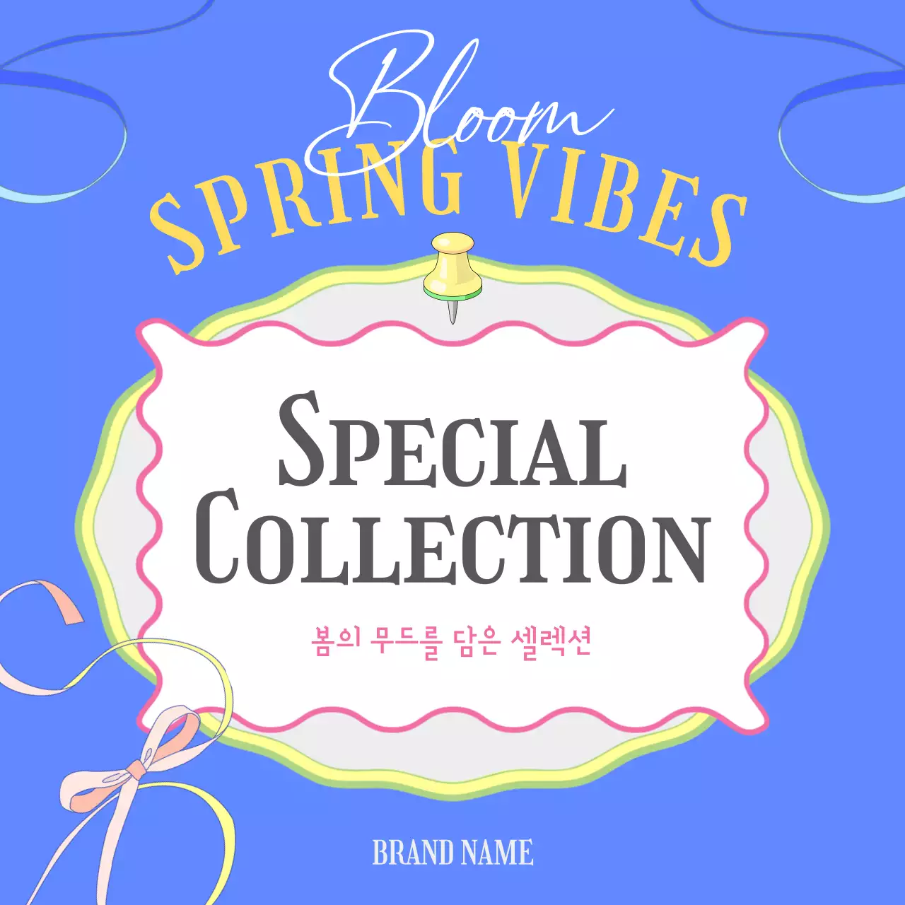 파랑 우아한 봄 패키지 홍보