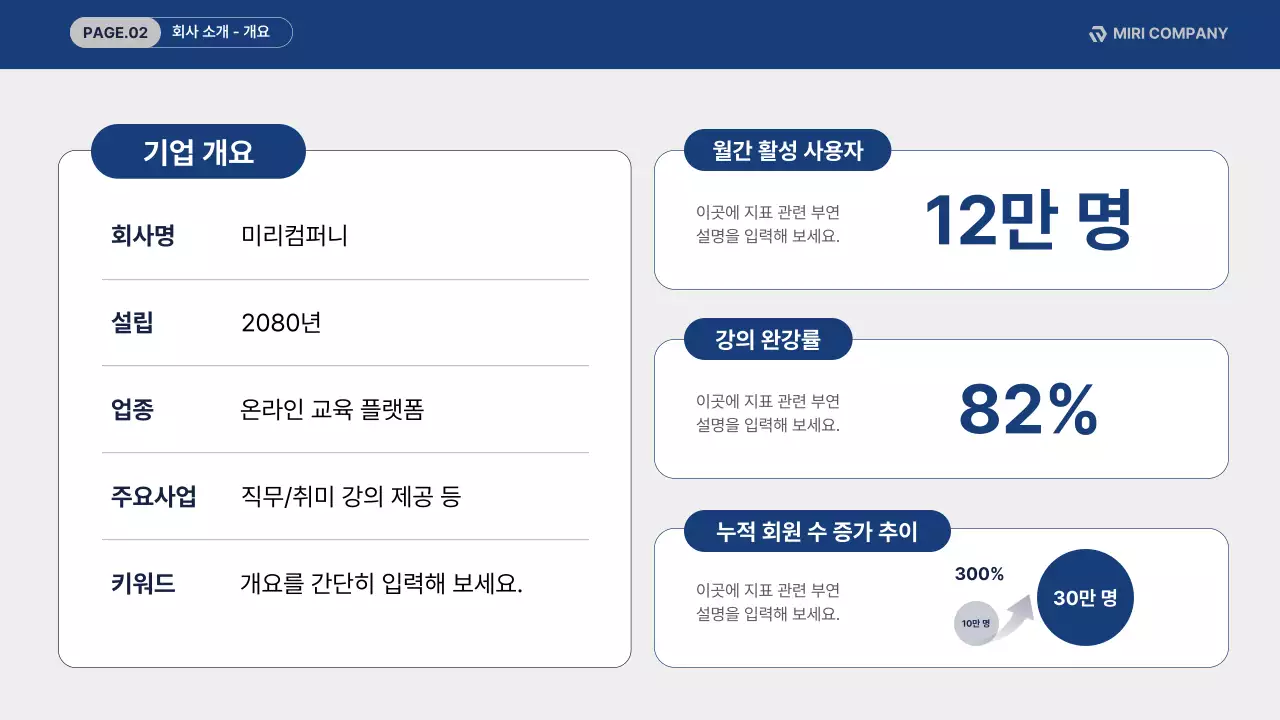 파랑 깔끔 브랜드 협업 제안서 홍보