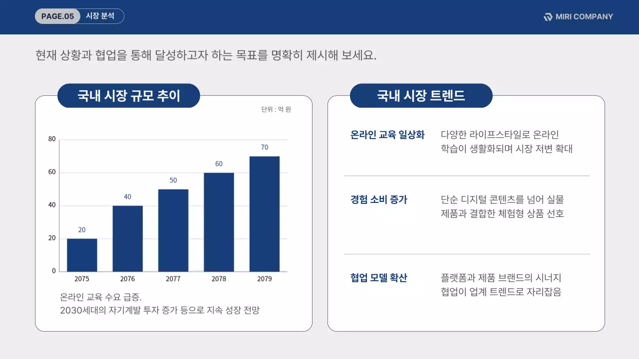 파랑 깔끔 브랜드 협업 제안서 홍보