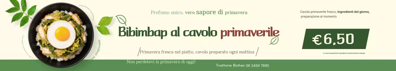 Menù Bibimbap primaverile semplice e verde