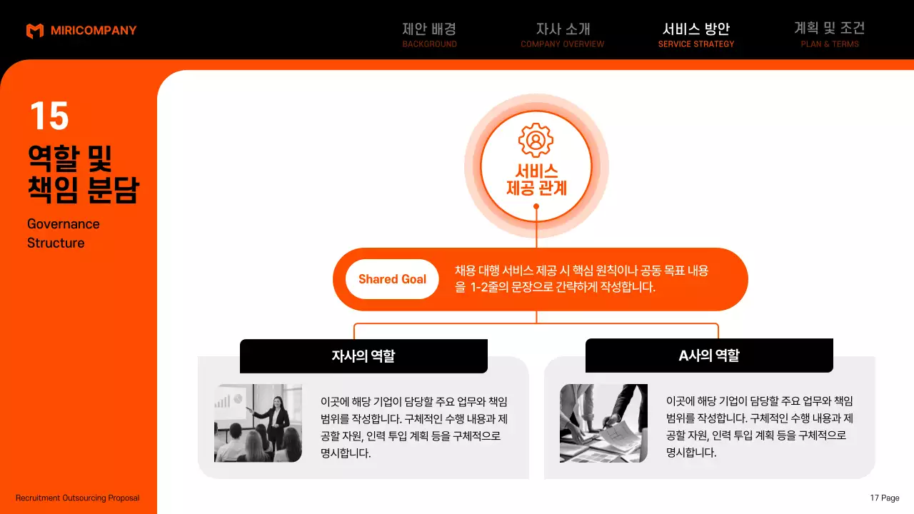 검정 모던 아웃소싱 제안서 기획