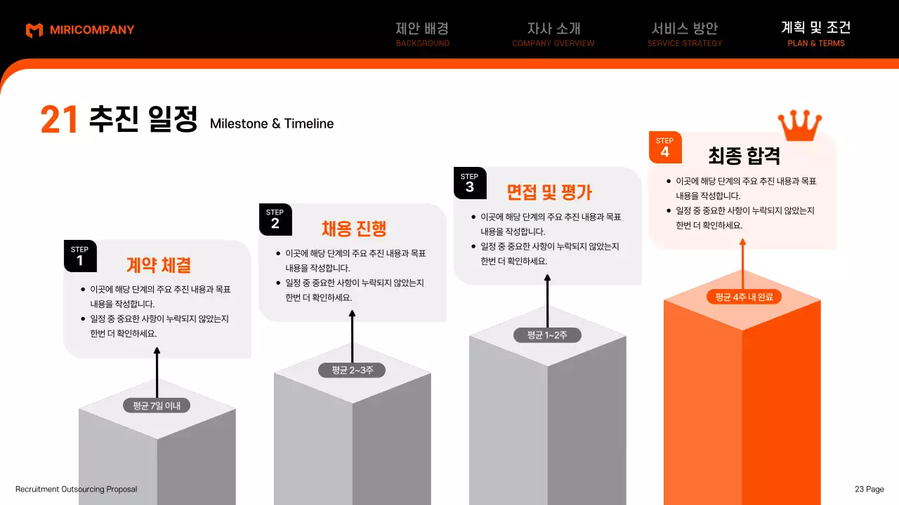 검정 모던 아웃소싱 제안서 기획