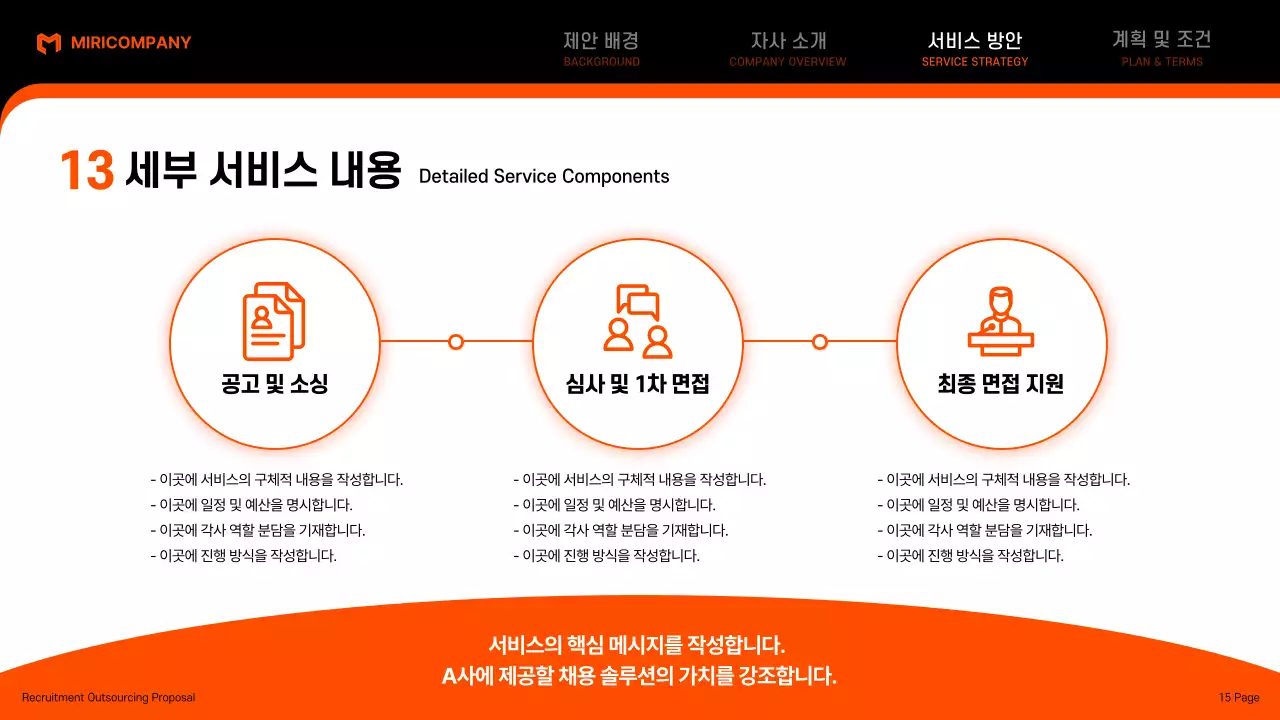 검정 모던 아웃소싱 제안서 기획