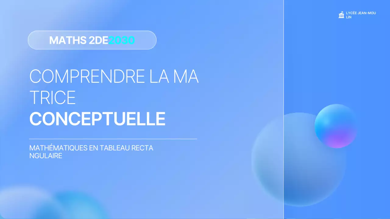 Matériel pédagogique de Blue pour les mathématiques simples au lycée