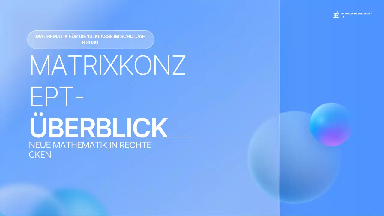 Blues einfache Mathematikmatrix für die Oberstufe – Unterrichtsmaterialien
