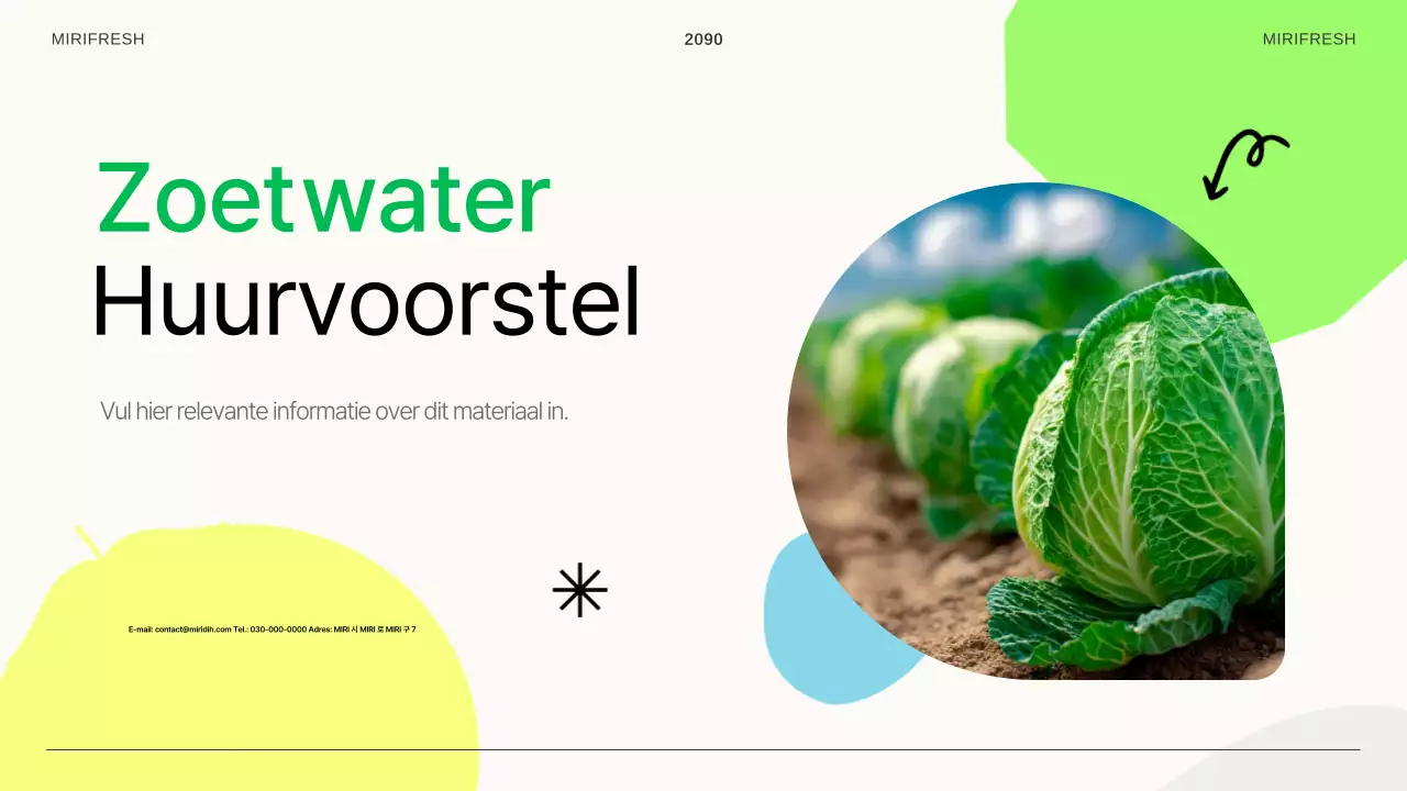 Een eenvoudig, wit en groen bedrijfsplan