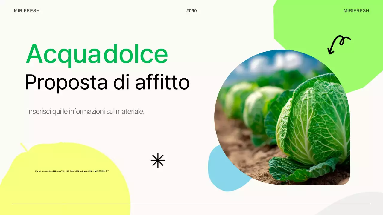 Una semplice proposta commerciale bianca e verde