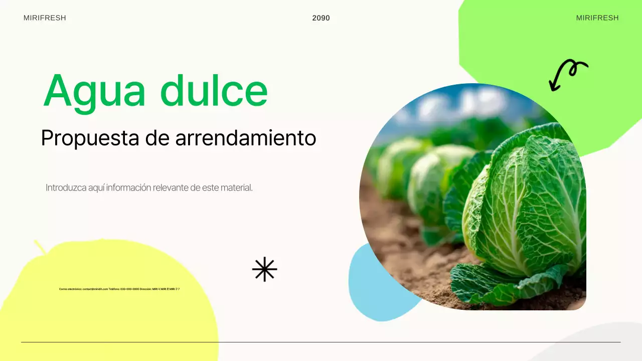 Una propuesta de negocio sencilla en blanco y verde.