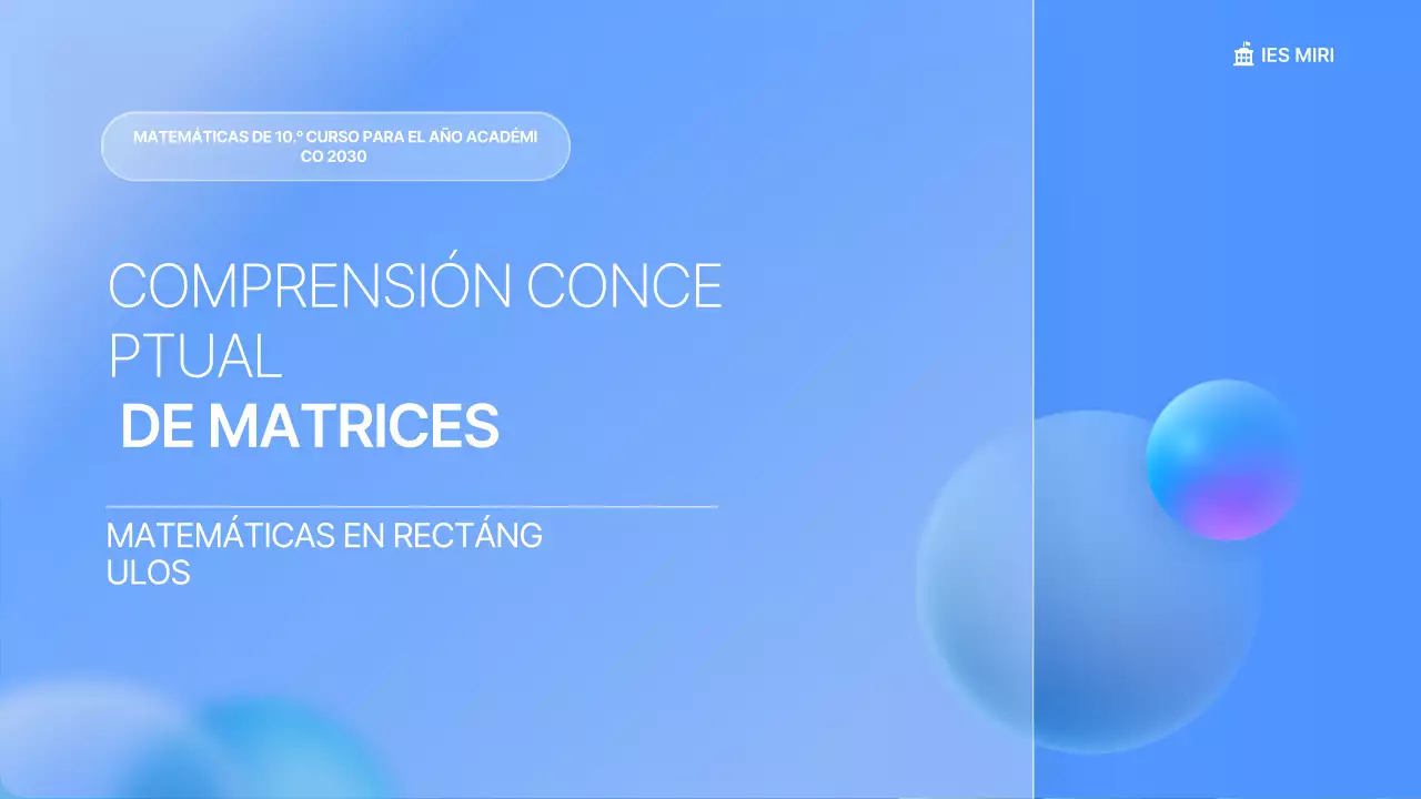 Materiales de lecciones educativas sobre la matriz matemática simple de Blue para la escuela secundaria
