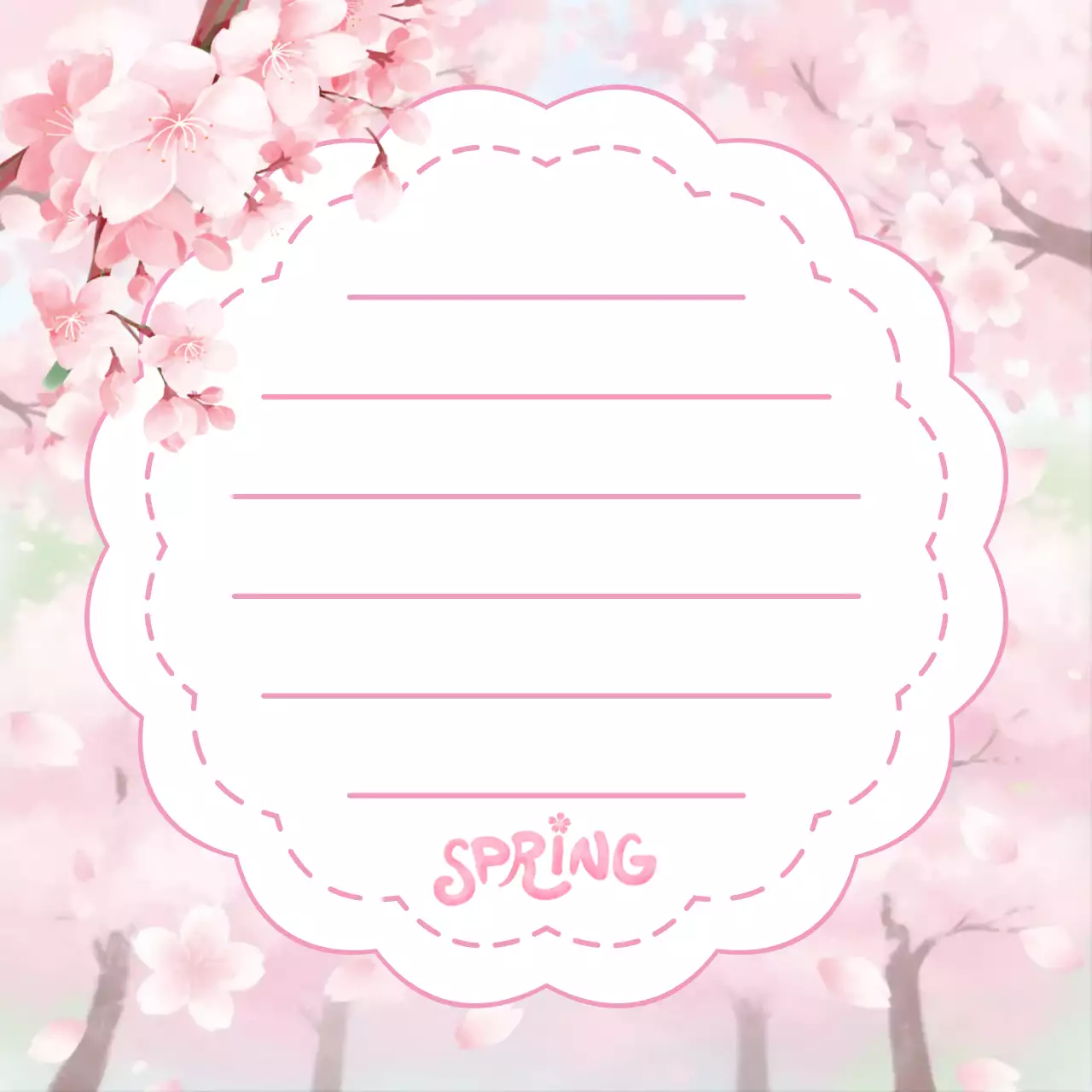 분홍색 아기자기한 봄 디자인