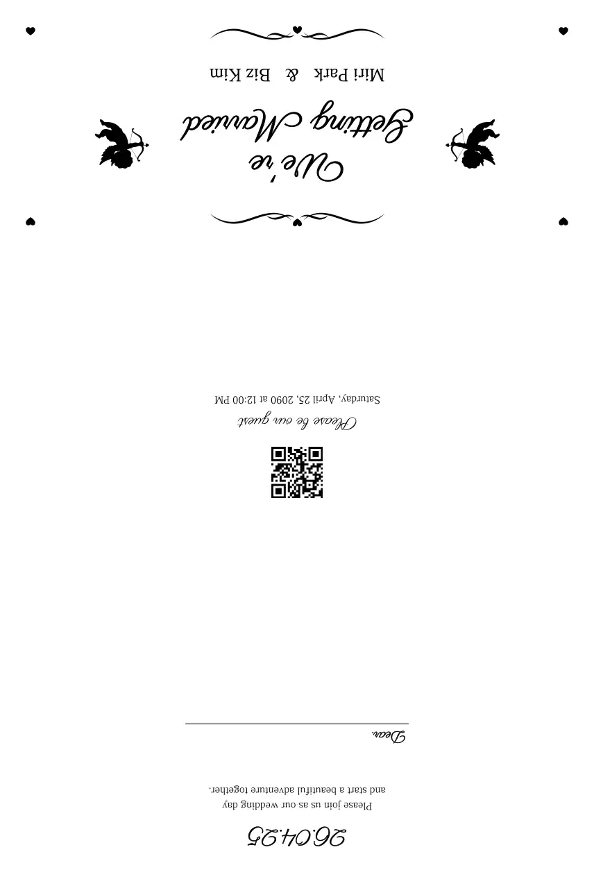 흰색 우아한 결혼 초대장