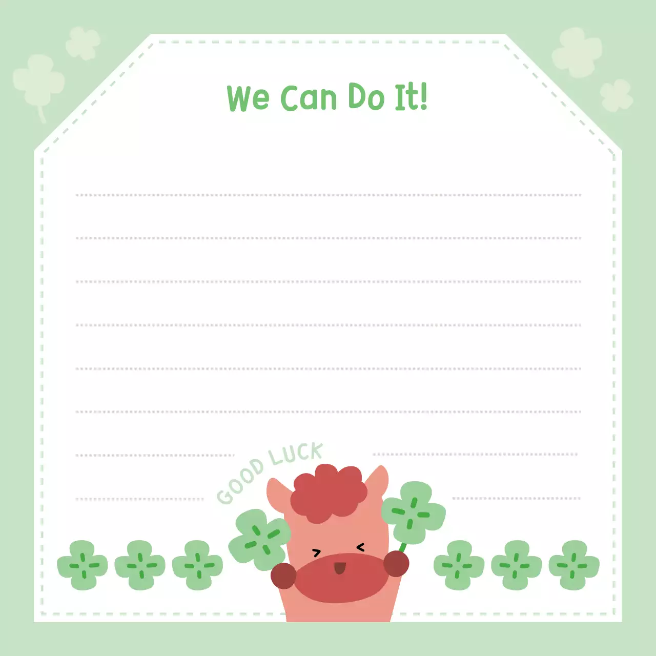 클로버 붉은 말의 초록 아기자기한 다꾸