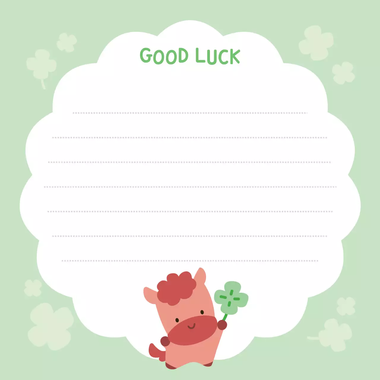 클로버 붉은 말의 초록 아기자기한 다꾸