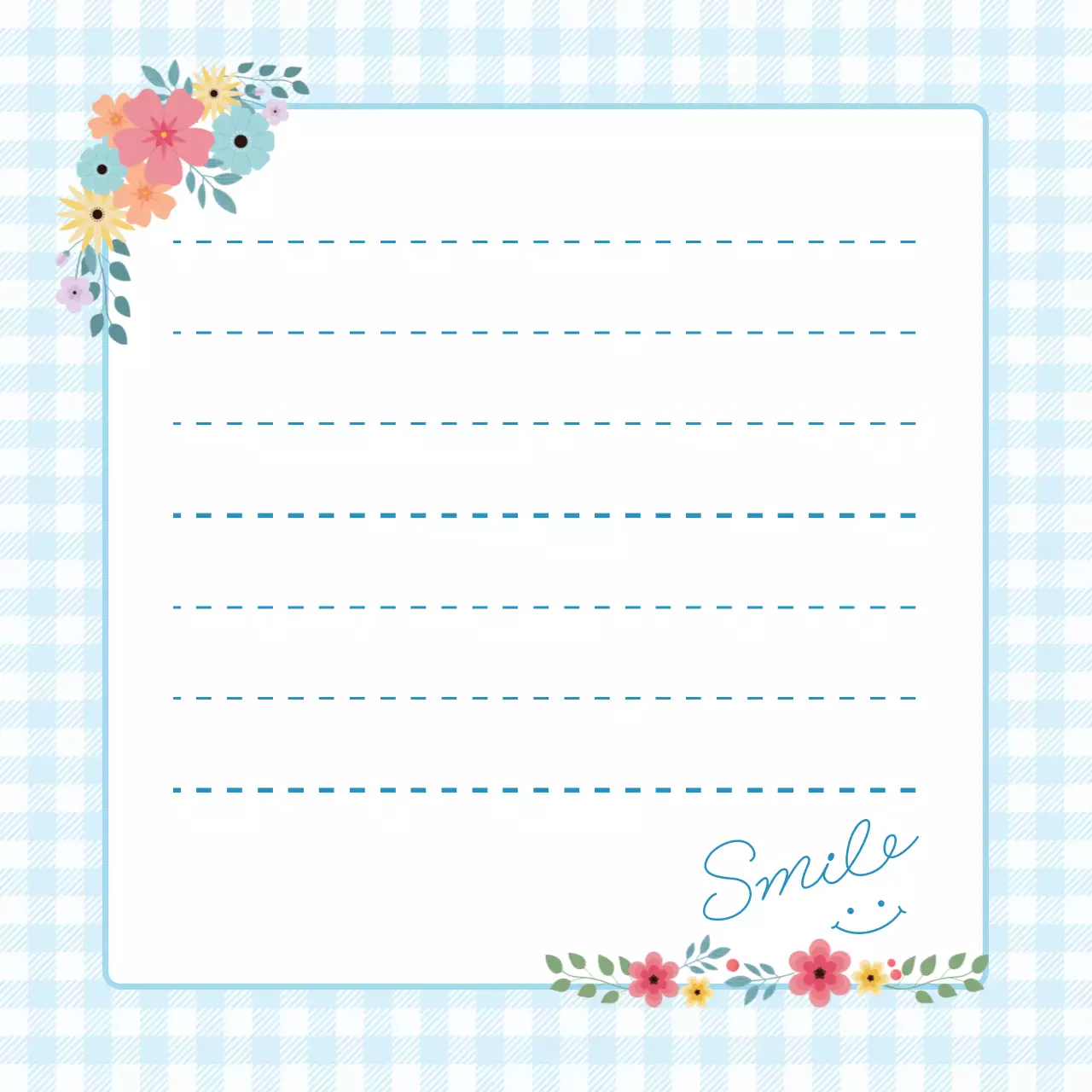 하늘색 심플한 꽃 노트