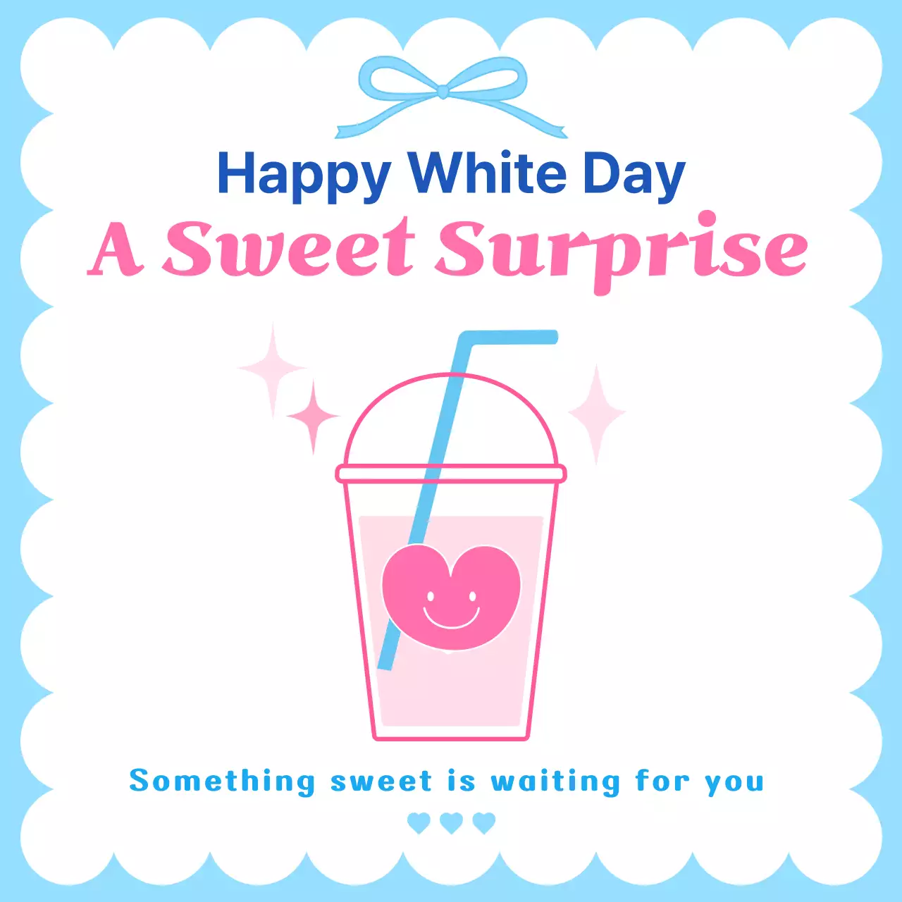 하늘색 심플 화이트데이 이벤트