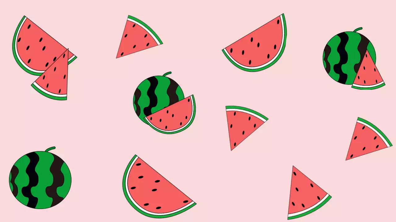 핑크색 귀여운 과일 패턴 일러스트