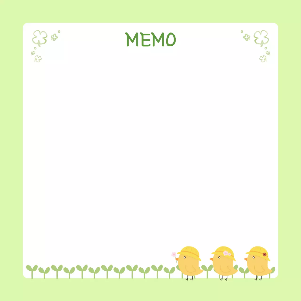 연두색 아기자기 병아리  노트