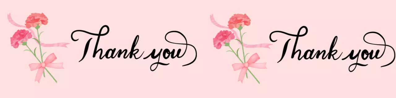 분홍색 아기자기한 감사 테이프