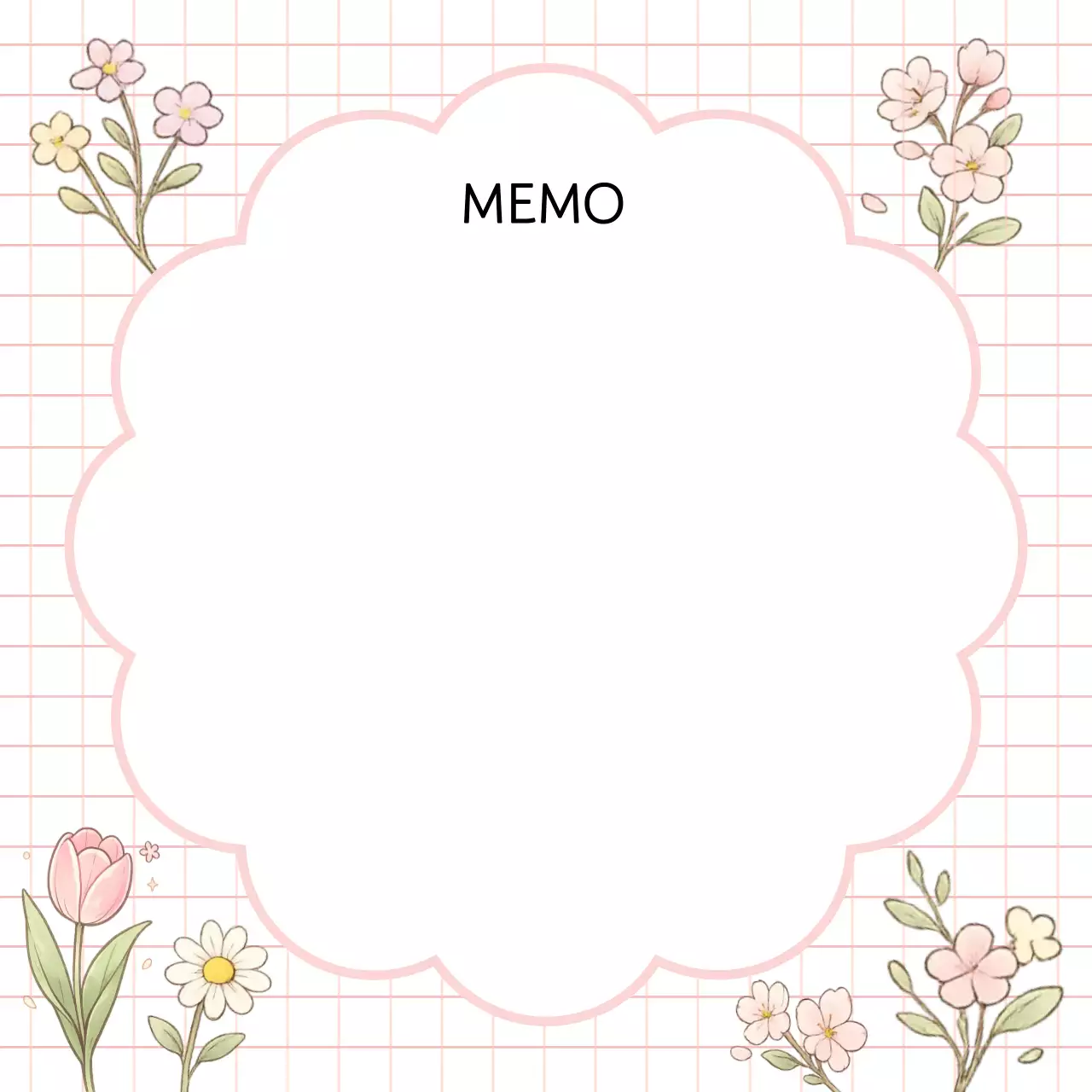 분홍색 아기자기한 꽃 프레임