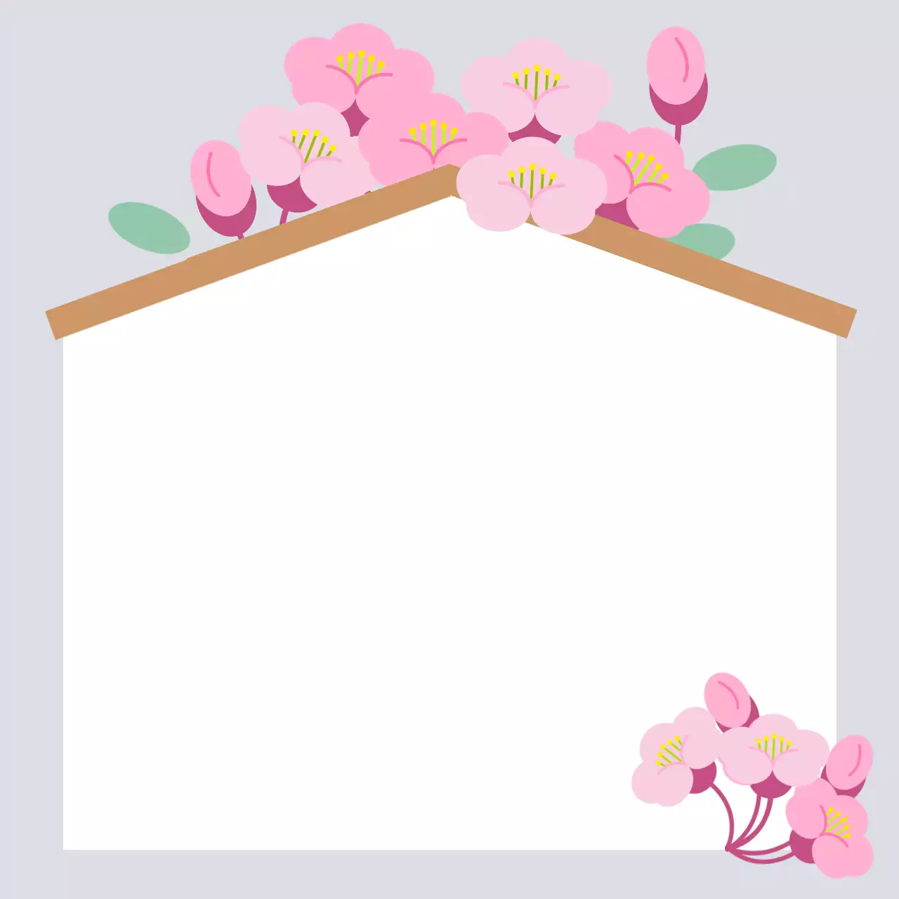 분홍색 심플 봄꽃 초대장