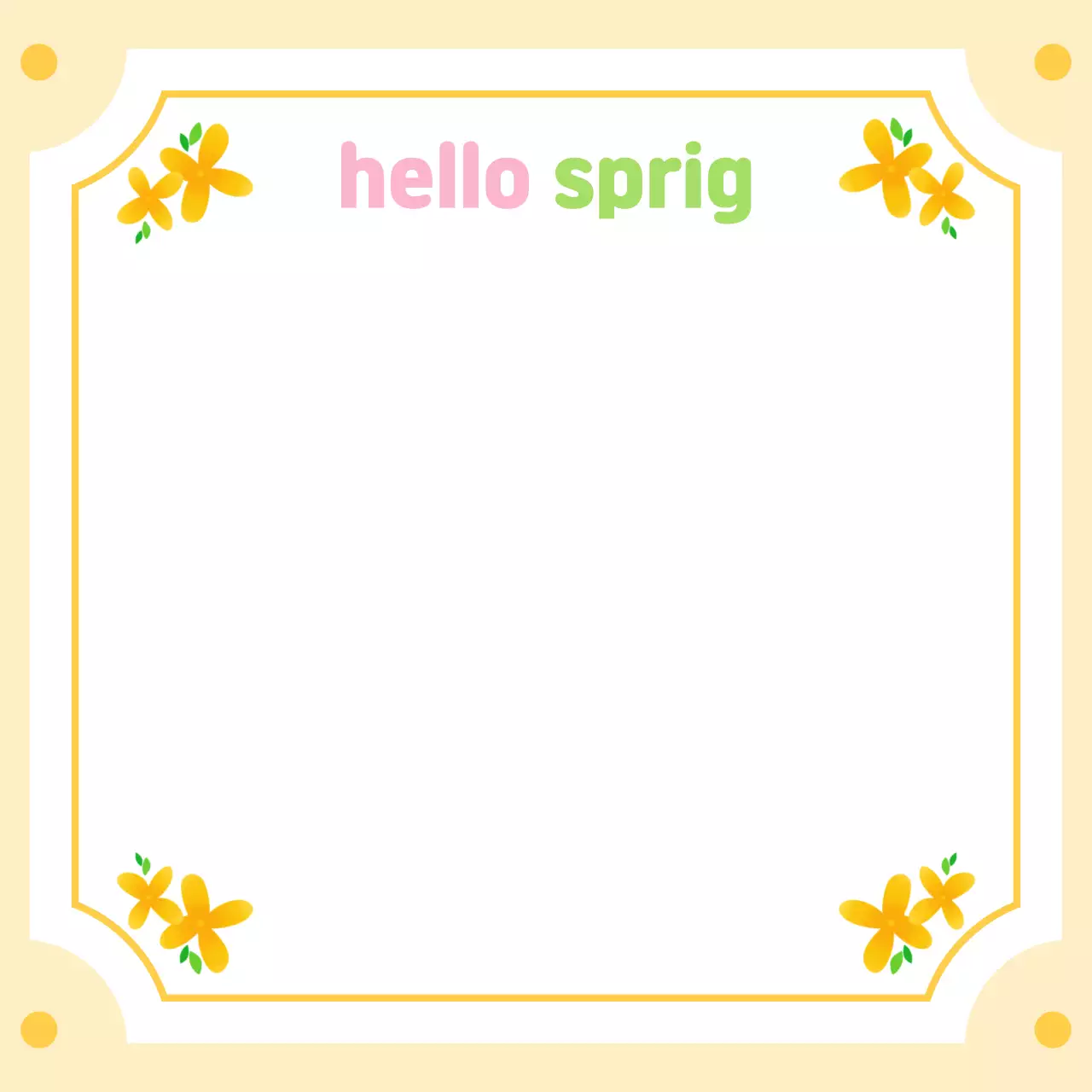 노랑 심플 꽃 프레임