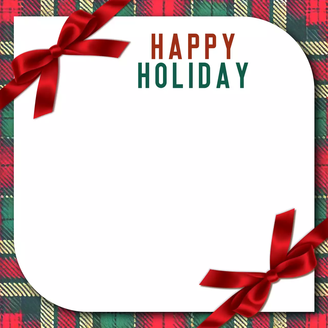 빨강 심플 리본 홀리데이 카드