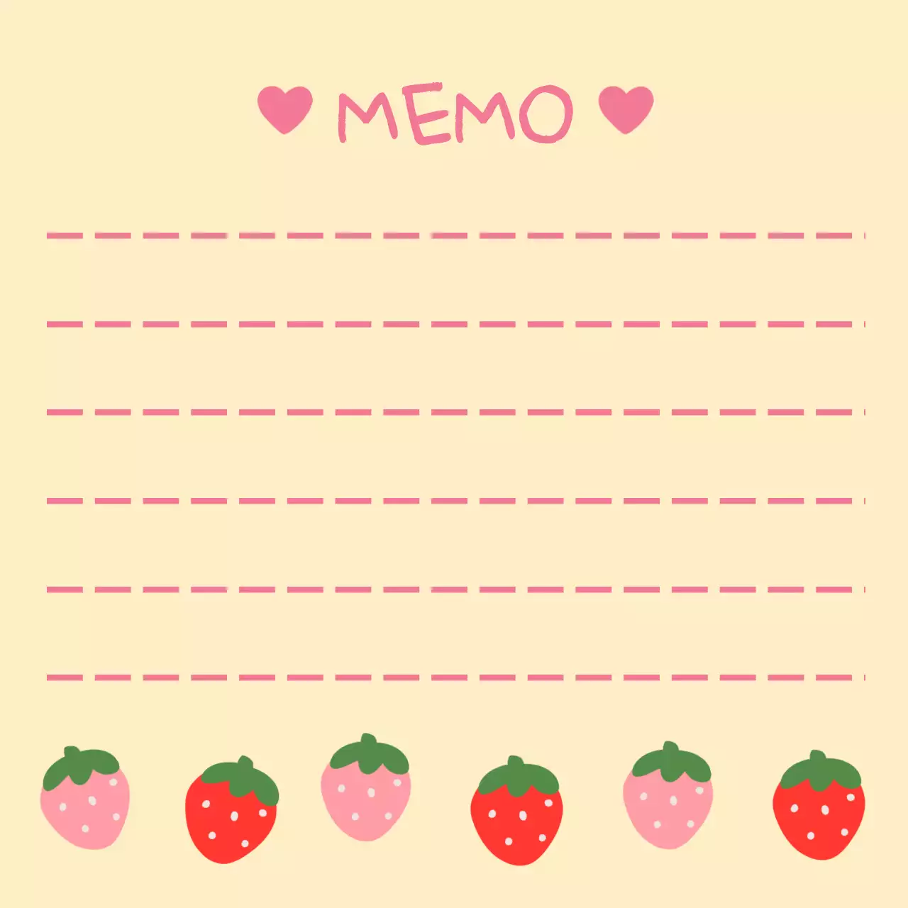 핑크 아기자기한 딸기 노트