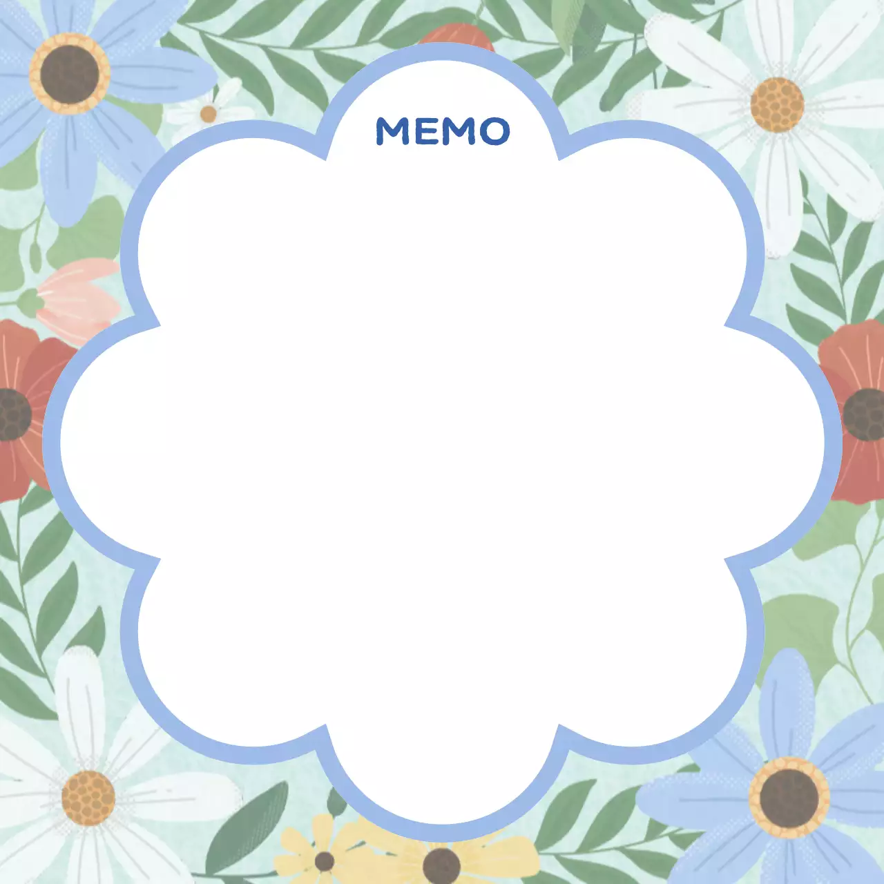 하늘색 아기자기한 편지