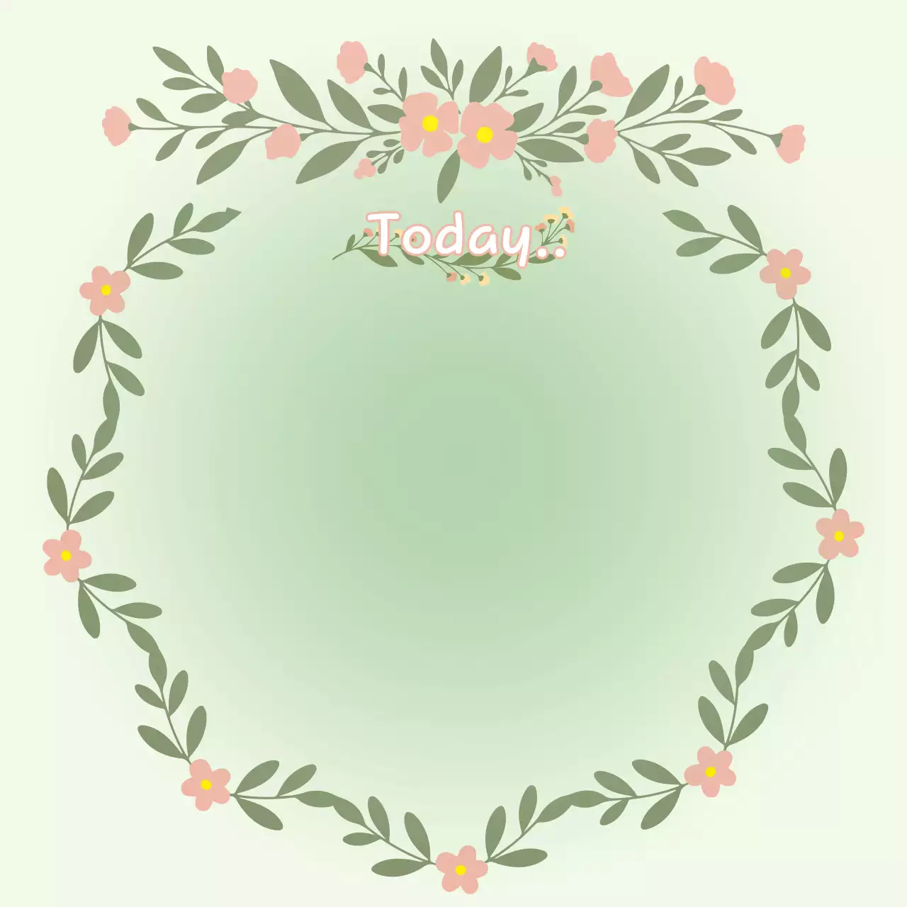 연두 심플 꽃 일기 프레임