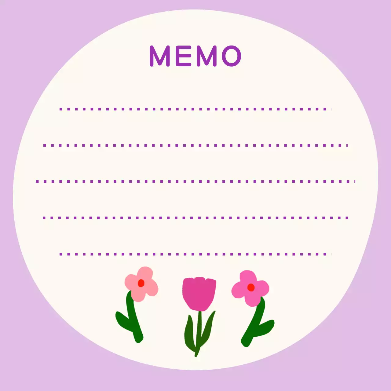 연보라 심플한 꽃 노트